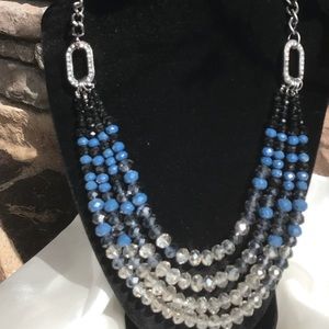 Multi chain crystal necklace nice piece!